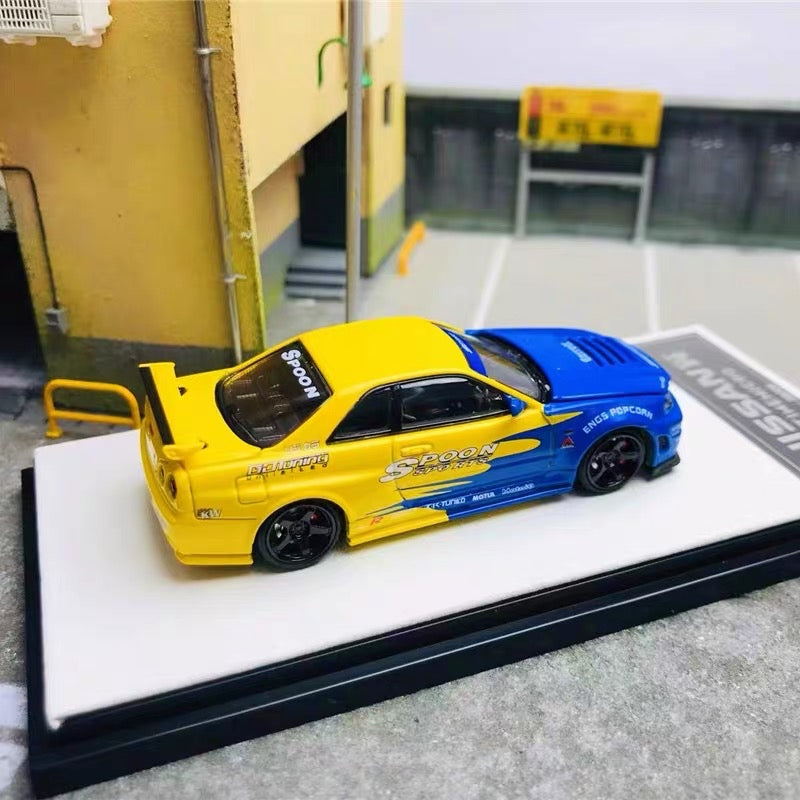 TimeMicro 1:64 Scale Diecast Nissan GTR R34 Spoon Sports with Figure