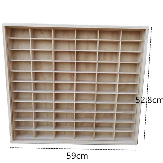 (66 Spaces) 1:64 Scale Car Model Display Wooden Cabinet with Sliding Door Tomica Hotwheels MiniGT