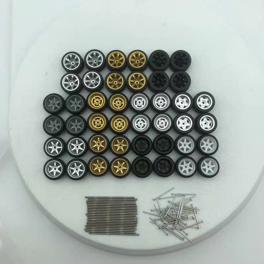 1:64 Scale 11 Sets x Wheels and Tyres Pack (44 Wheels & Tyres Total)