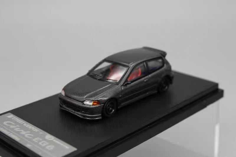 Brand New 1:64 Street Weapon Honda Civic EG6 Carbon Pattern