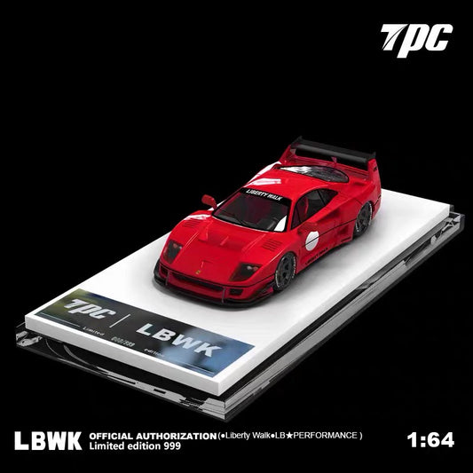 TPC 1:64 Scale Ferrari F40 Red LBWK with Mini Figure Limited 999 Pieces
