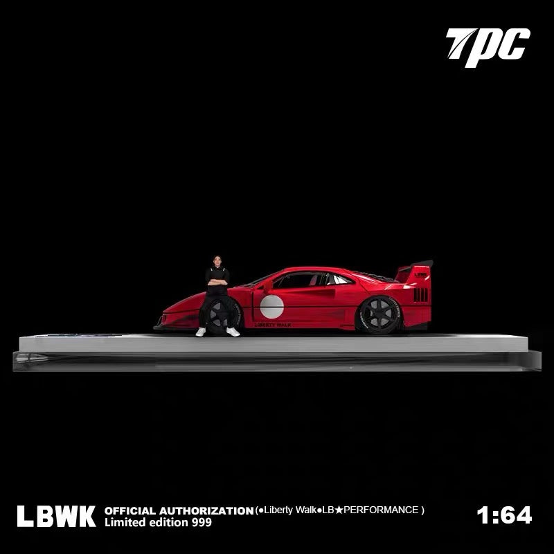 TPC 1:64 Scale Ferrari F40 Red LBWK with Mini Figure Limited 999 Pieces