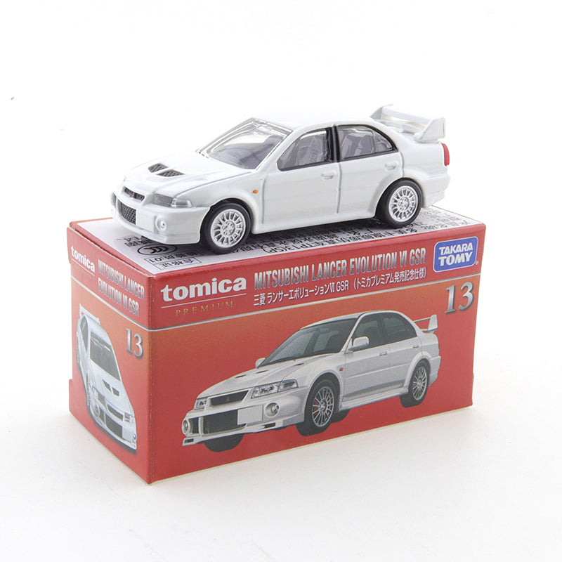 Brand New Mitsubishi Lancer Evolution VI GSR (1:61 scale) (white colour) - Tomica Premium (#13)