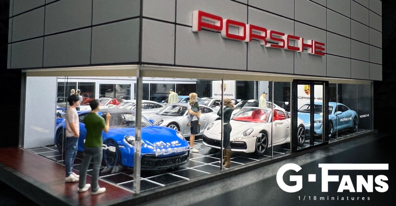 G-Fans 1:64 Scale Porsche Showroom Buildingde