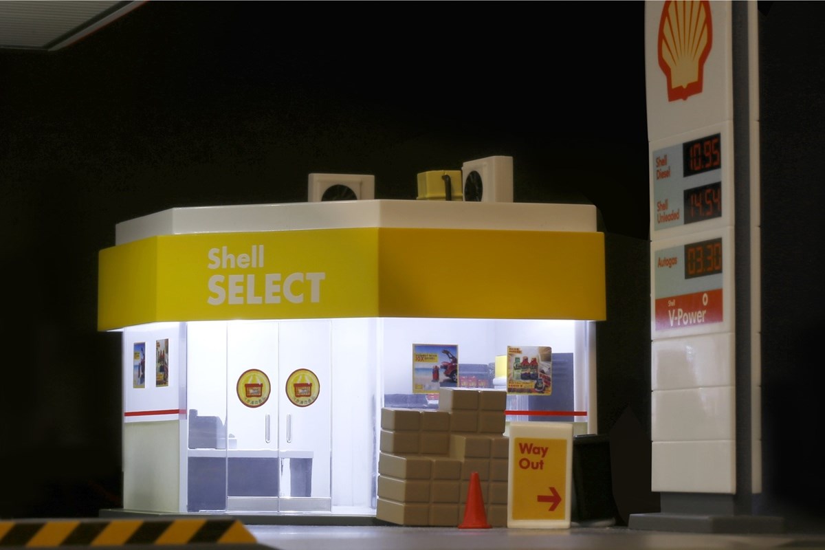 Tiny City 1:64 Scale Bd17 Shell Hong Kong Petrol Station Diorama