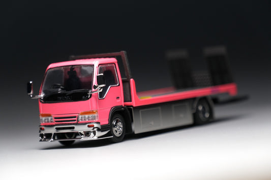 1:64 Scale Diecast Pink Isuzu ELF Custom Tow Truck