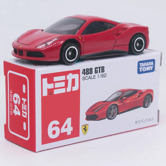 TOMICA No.64 Ferrari 488 GTB Scale 1:62 Red New