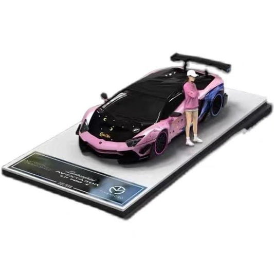 TimeMicro 1:64 Sailor Moon Pink Lamborghini With Model Figure