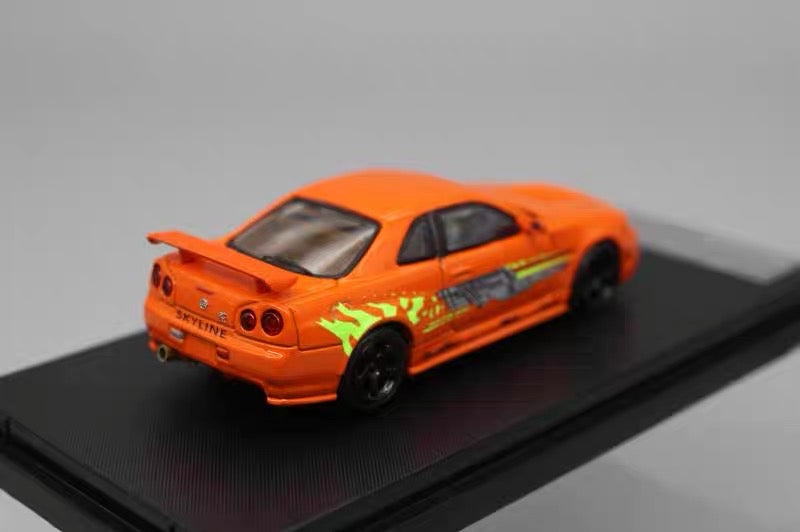 Street Warrior 1:64 Nissan Skyline R34 GTR Z-Tune Orange (No.1 of 599)