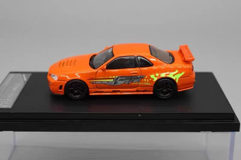 Street Warrior 1:64 Nissan Skyline R34 GTR Z-Tune Orange (No.1 of 599)