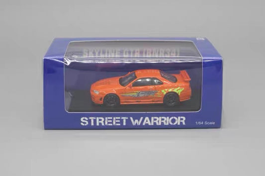 Street Warrior 1:64 Nissan Skyline R34 GTR Z-Tune Orange (No.1 of 599)