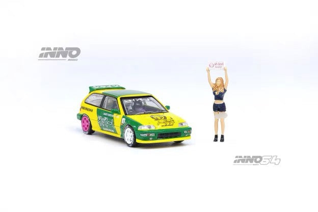 INNO64 1:64 Scale HONDA CIVIC EF9 “NO GOOD RACING” OSAKA AUTO MESSE 2019 With Figure