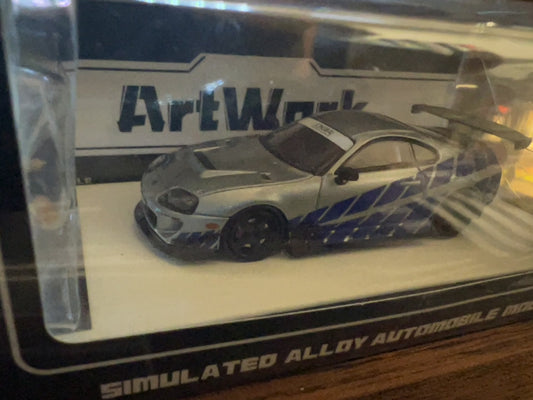 ArtWork 1:64 Scale Toyota Supra A80Z Silver Fast & Furious Limited Edition 499 Pieces