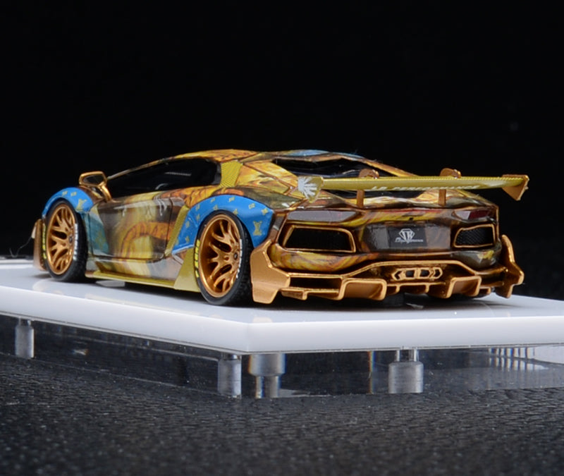 1:64 Scale Resin Lamborghini Aventador 2.0 Golden Tiger